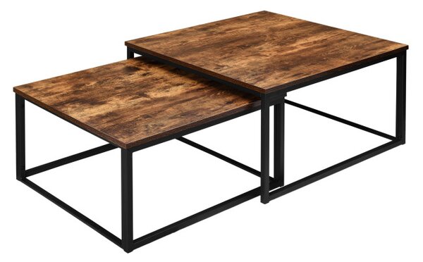 Sada 2 konferenčních stolků VELEN Rustic dub