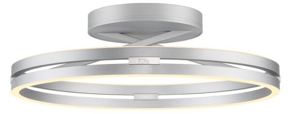 Stropní Lampa PURE, PURE Loop, stmívatelné, Metalická, Obývací pokoj, Hliník, Moderní