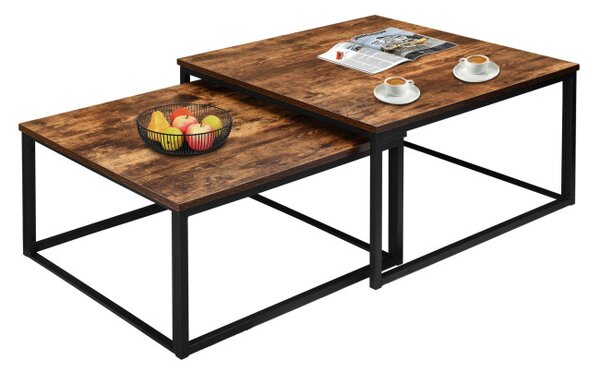 Sada 2 konferenčních stolků VELEN Rustic dub