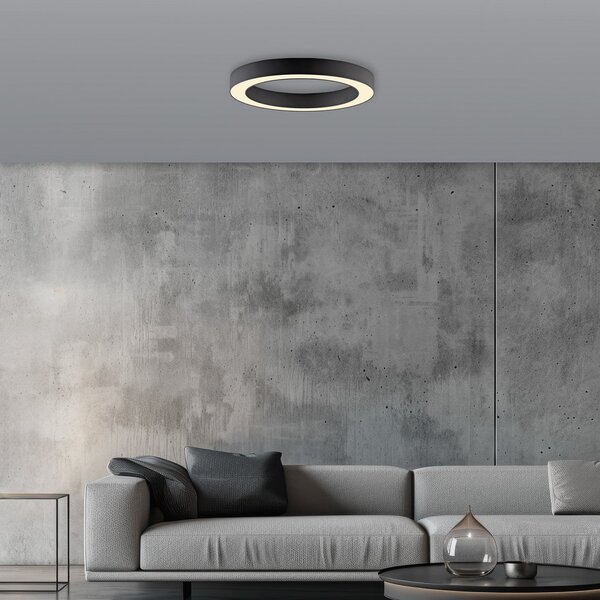Stropní Lampa PURE, Lines, stmívatelné, Černá, Obývací pokoj, Kov, Moderní
