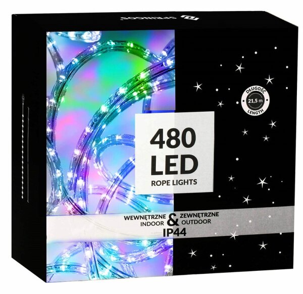 LED světelná hadice - 20m, 480LED, 8 funkcí, paměť, IP44, multicolor