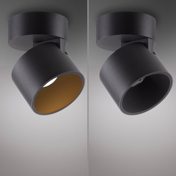 Stropní Lampa PURE, Cup, stmívatelné, Černá, Obývací pokoj, Kov, Moderní