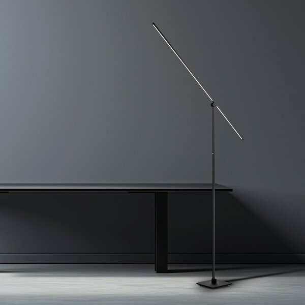 Stojací Lampa PURE, PURE Grafo, stmívatelné, Černá, Obývací pokoj, Kov, Moderní