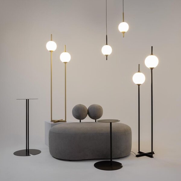 Maytoni Stojací LED lampa THE SIXTH SENSE, 12W, v. 150 cm, 3000K Barva: Mosaz