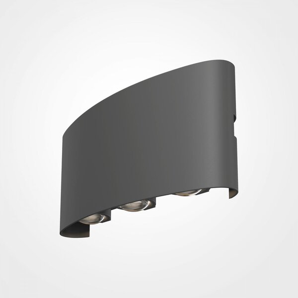 Maytoni Venkovní nástěnné LED svítidlo STRATO, 6W, š. 16,5 cm, CRI80, IP54 Barva: Černá