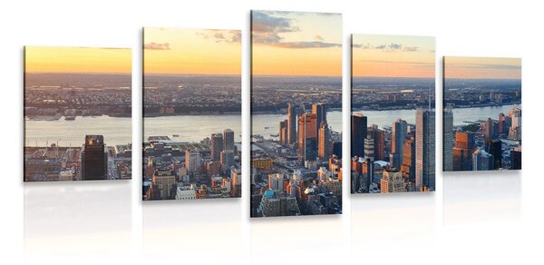 5-dílný obraz panoráma města New York