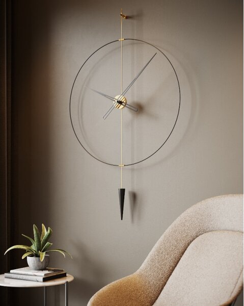 Mclocks Designové nástěnné hodiny PP801 Pendulum Plus antique gold-black 80cm