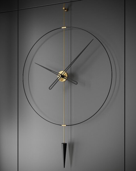 Mclocks Designové nástěnné hodiny PP801 Pendulum Plus antique gold-black 80cm