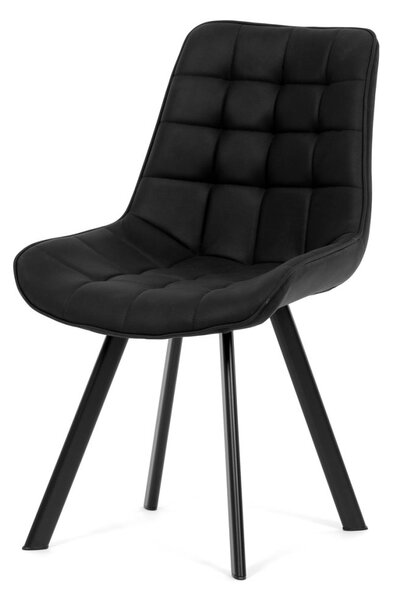Vikio Jídelní set pro 8 osob 180x90 cm dub, černá broušená kůže VJS118-81C