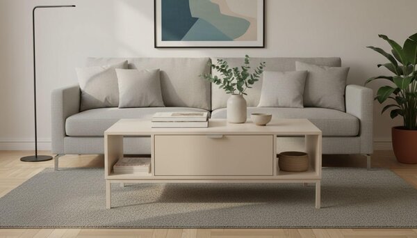 KONFERENČNÍ STOLEK, kašmírová, kov, kompozitní dřevo, 100/60/38 cm MID.YOU - Konferenční stolky, Online Only