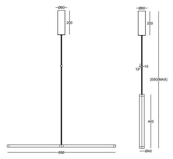 Maytoni Závěsné LED svítidlo SUPERSYMMETRY, 18W, Ø 4 cm, CRI80, stmívatelné