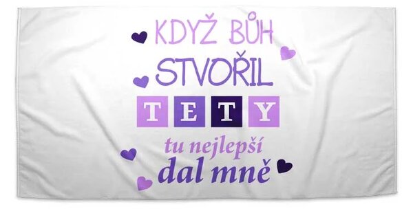Sablio Ručník Když Bůh stvořil tety - 30x50 cm