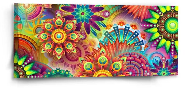 Sablio Obraz Barevné obrazce - 110x50 cm