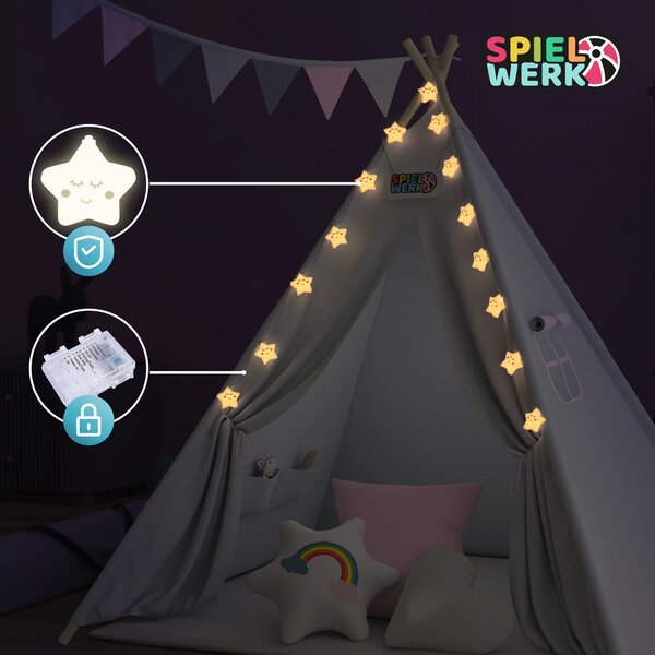 Dětský stan teepee JULIA, 120x120x160cm, béžová/růžová Spielwerk