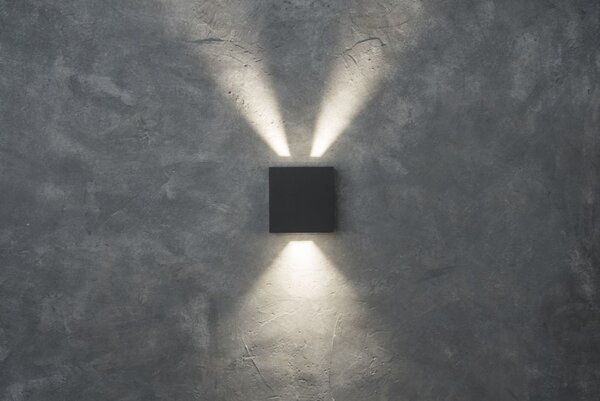 Lutec 5104005118 Gemini LED Nástěnné venkovní světlo | Přírodní bílá | Šedá | 10W