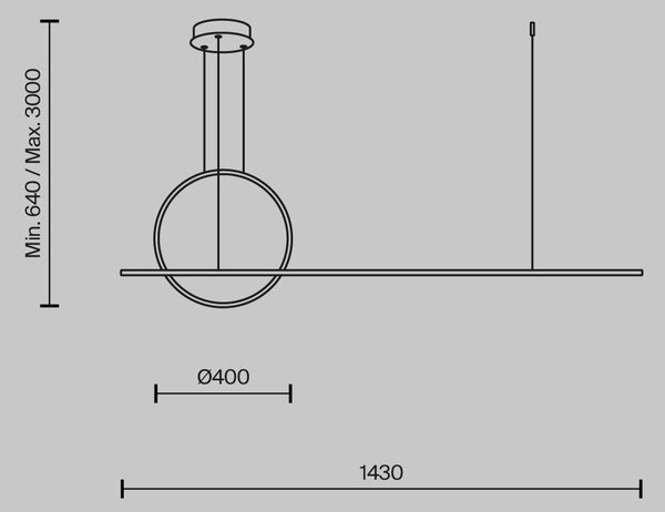 Maytoni Závěsné LED svítidlo HALO, 40W, d. 143 cm, CRI80