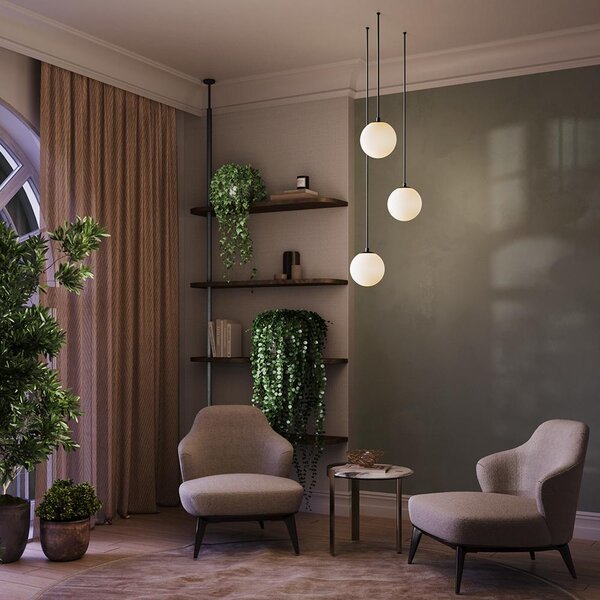 Maytoni Závěsné LED svítidlo LUNA, 5W, v. 210 cm, Ø 10 cm, CRI90
