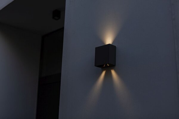 Lutec 5104003012 Gemini LED Nástěnné venkovní světlo | Teplá bílá | Černá | 10W