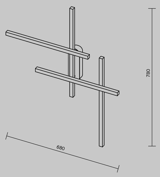 Maytoni Nástěnné LED svítidlo HALO, 24W, v. 78 cm, CRI80