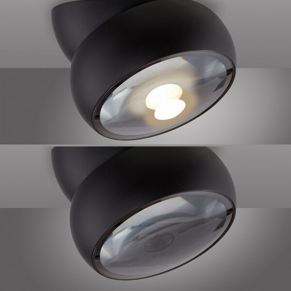 Stropní Lampa PURE, Move, stmívatelné, Černá, Obývací pokoj, Kov, Moderní