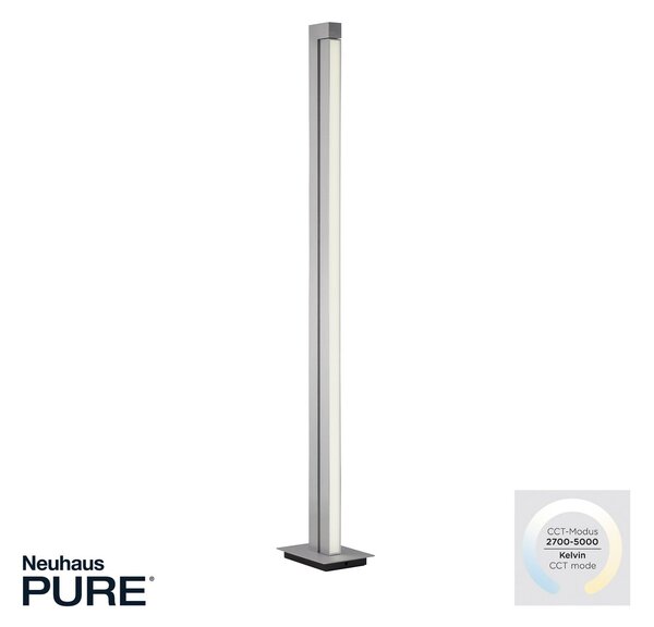 Stojací Lampa PURE, PURE Lines Floor, stmívatelné, Šedá, Obývací pokoj, Kov, Moderní