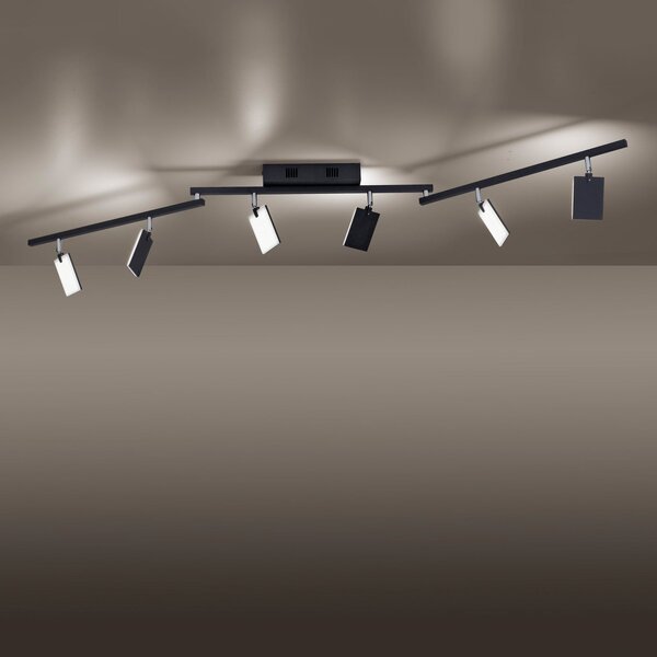 Stropní Lampa PURE, Mira, stmívatelné, Černá, Obývací pokoj, Kov, Moderní