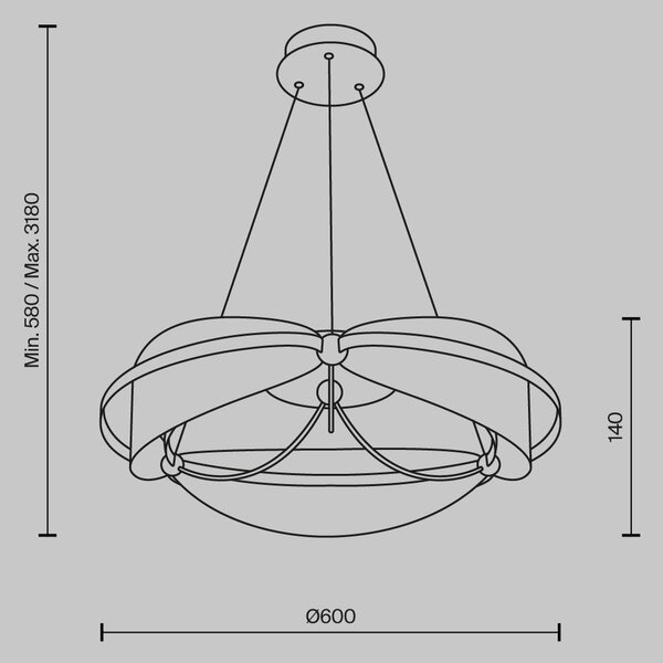 Maytoni Závěsné LED svítidlo BREEZE, 45W, Ø 60 cm, CRI80