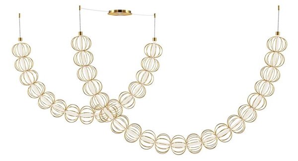 Maytoni Závěsné LED svítidlo GOLDEN CAGE, 107W, d. 208,6 cm, CRI80