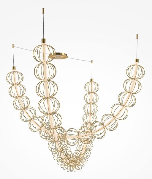 Maytoni Závěsné LED svítidlo GOLDEN CAGE, 107W, d. 208,6 cm, CRI80