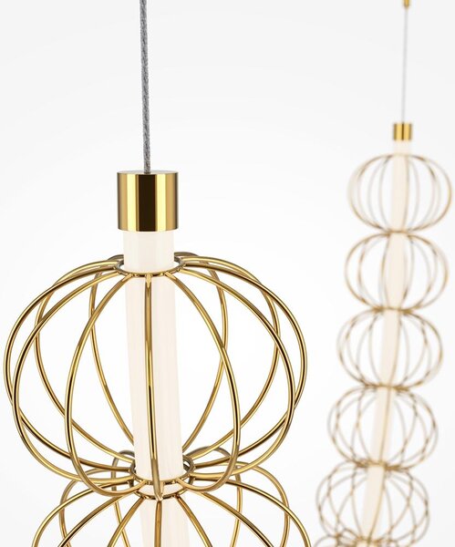 Maytoni Závěsné LED svítidlo GOLDEN CAGE, 107W, d. 208,6 cm, CRI80