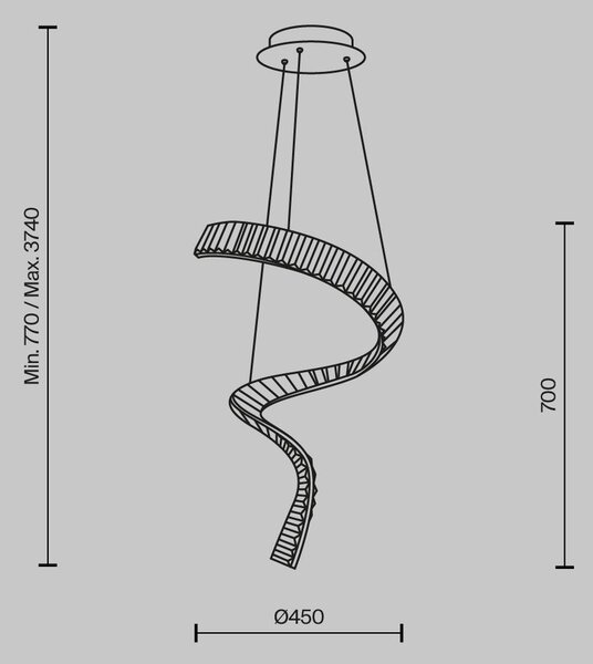 Maytoni Závěsné LED svítidlo KRONE, 48W, Ø 45 cm, CRI80