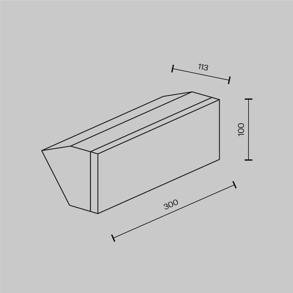 Maytoni Venkovní nástěnné LED svítidlo BRICK, 10W, d. 30 cm, CRI80, IP54