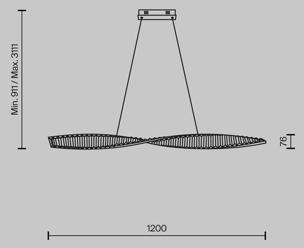 Maytoni Závěsné LED svítidlo KRONE, 31W, d. 120 cm, CRI80