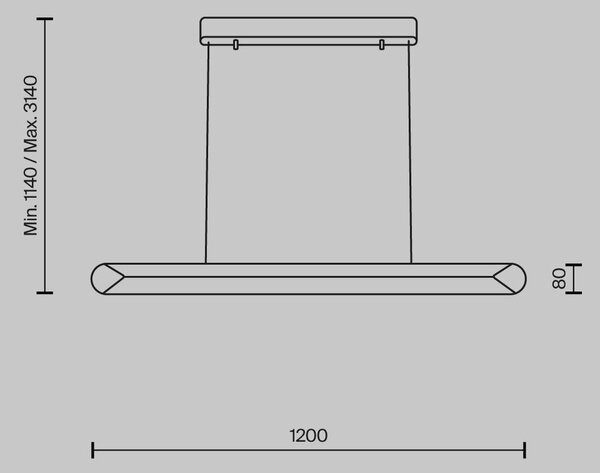 Maytoni Závěsné LED svítidlo MOTION, 40W, d. 120 cm, CRI80