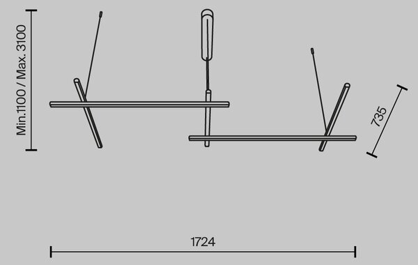 Maytoni Závěsné LED svítidlo RADIANCE, 80W, d. 172,4 cm, CRI80