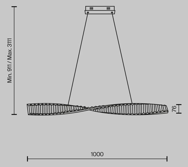 Maytoni Závěsné LED svítidlo KRONE, 27W, d. 100 cm, CRI80