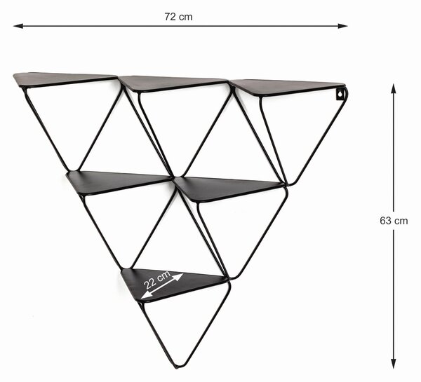 NÁSTĚNNÝ REGÁL, černá, 72/63/22 cm - Online Only regály & police, Online Only