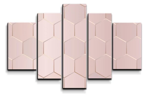 Sablio Obraz - 5-dílný Rose gold - 125x90 cm
