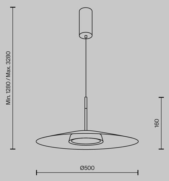 Maytoni Závěsné LED svítidlo EL, 12W, Ø 50 cm, CRI80