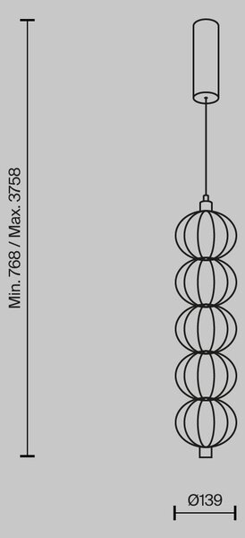 Maytoni Závěsné LED svítidlo GOLDEN CAGE, 17W, Ø 13,9 cm, CRI80