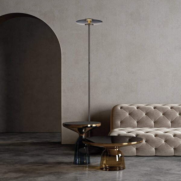 Stojací Lampa PURE, Vitrum, stmívatelné, Šedá, Obývací pokoj, Hliník, Moderní
