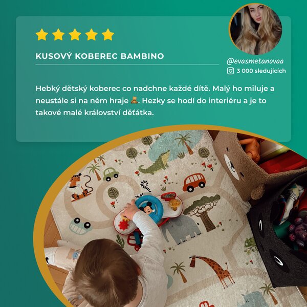 Dywany Łuszczów, Dětský kusový koberec Bambino 1165 Zoo, 80x150, vícebarevná, dětský pokoj