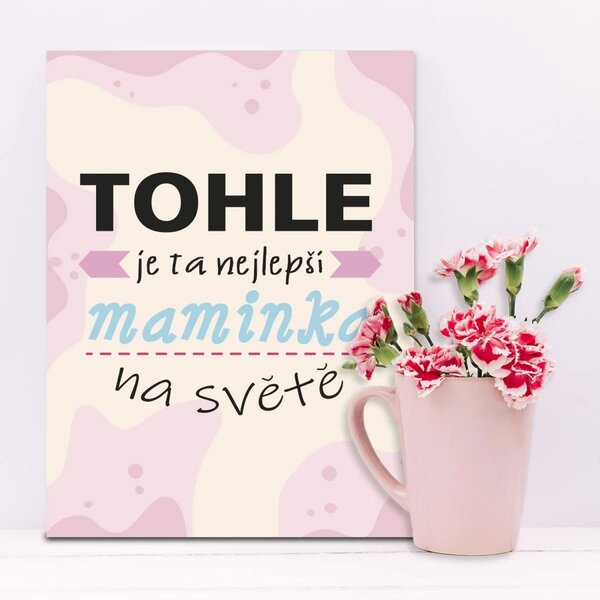 Sablio Dárková cedulka Tohle je ta nejlepší maminka na světě: 30x40 cm