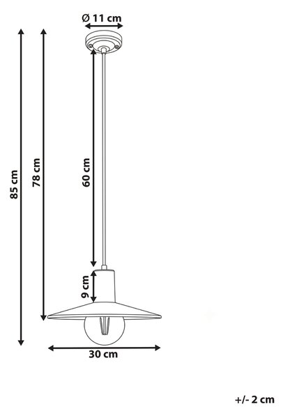 Venkovní závěsná lampa BARALIA Kov Černá