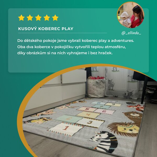 Ayyildiz, Dětský kusový koberec Play 2903 grey, 80x120, vícebarevná, dětský pokoj