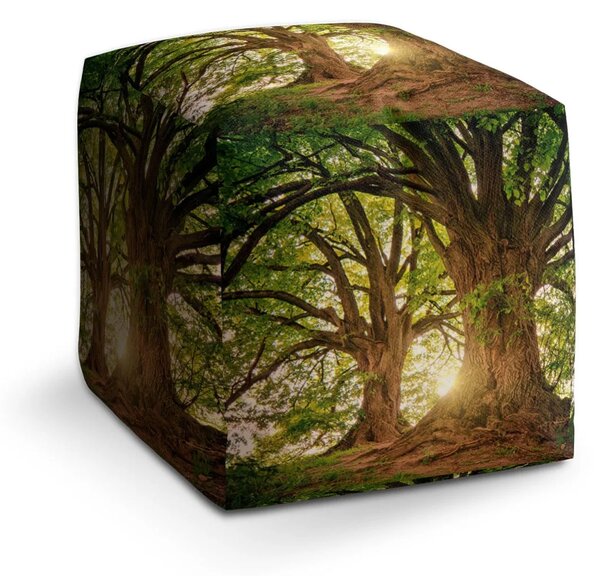 Sablio Taburet Cube Stromy - 40x40x40 cm
