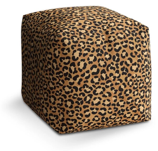 Sablio Taburet Cube Gepardí vzor - 40x40x40 cm