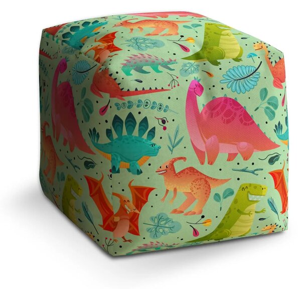 Sablio Taburet Cube Dinosauři v trávě - 40x40x40 cm