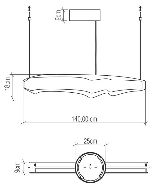 ZÁVĚSNÉ LED SVÍTIDLO, 65 W, 140/9/150 cm Elstead Lighting - Závěsná LED svítidla