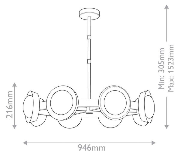 LUSTR, 94,6/21,6 cm Elstead Lighting - Lustry